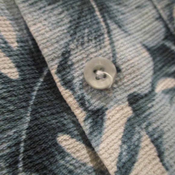 Kona Kai Hawaiian Shirt sz 2XL Textured Silk Blue - Picture 4 of 9